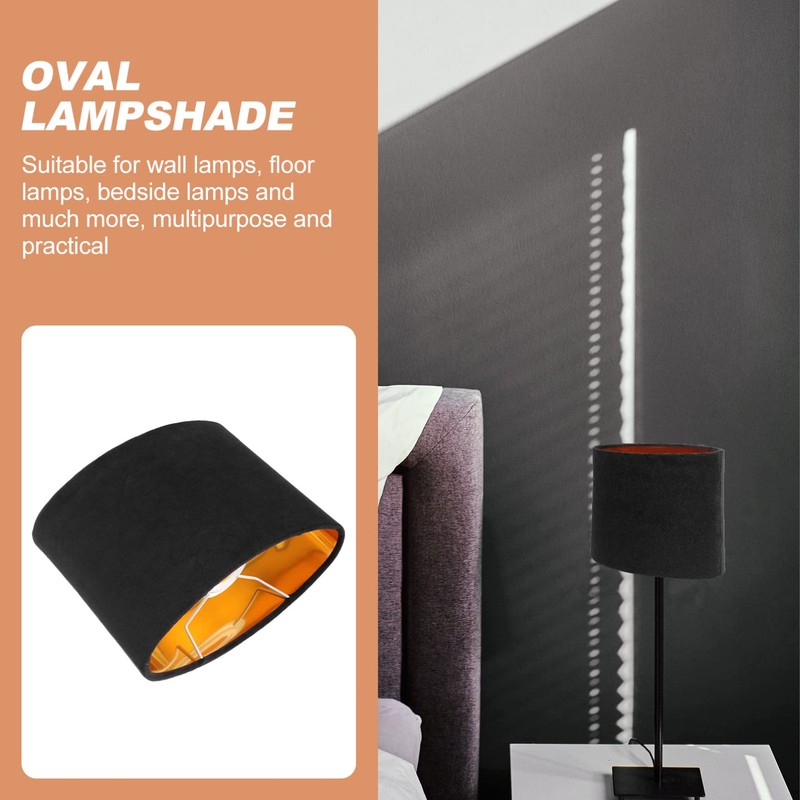 KALLORY Cloth Lamp Shade Oval Shaped Clip-on Lamp Cover Shade