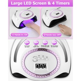 UV LED Lampe für Nägel, 288W Nageltrockner Professionelle Schnell Trocknen Nagellampe mit 66 LEDs 4 Timer LCD Display tragbarer Handgriff und Auto-Sensor, für Finger/Zehennagel und Alle Gel Nagellack
