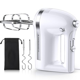 Z-DESDEMONA Electric Hand Mixer, Powerful Hand Mixer Electric Handheld with Whisk, Dough Hook,Hand Held Mixer for Baking Cakes, Eggs, Cream Food