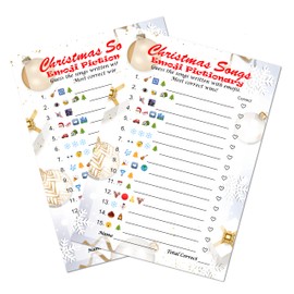 Christmas Songs Emoji Guessing Game, Christmas Holiday Party Ideas, Play Pack of 30 Cards 5”x7”. Made in USA