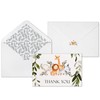 50 Pack Jungle Safari Greenery Thank You Cards, Cute Thank
