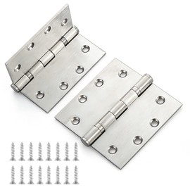 2 PCS Stainless Steel Door Hinges, 4.5 x 4.5 x 0.12 Inch Heavy Duty Hinges