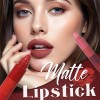 Set De Labiales Mate 5 Tonos, Duraderos Y Fáciles De