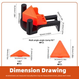 Tanstic 4 Set (16Pcs) 60/90/120 Degree Pro Corner Clamps Kit for Woodworking, Multi Angle Clamps Adjustable Spring Loaded Woodworking Clamps Woodworking Corner Clip Right Angle Clip Fixer