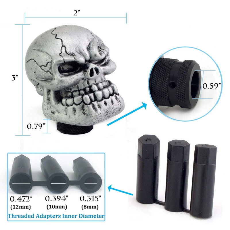 Thruifo Skull Gear Stick Shift Knob, Big Teeth Devil Head