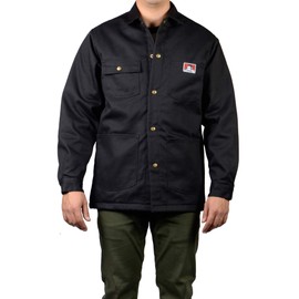 BEN DAVIS Men's Original Style Jacket, with Front Snap (Black, Large)