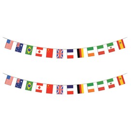 Beistle , 2 Piece International Flag Pennant Banners, 12'' x 14' 6''