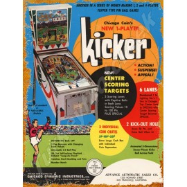 Chicago Coin Kicker Pinball 9" x 12" Metal Sign