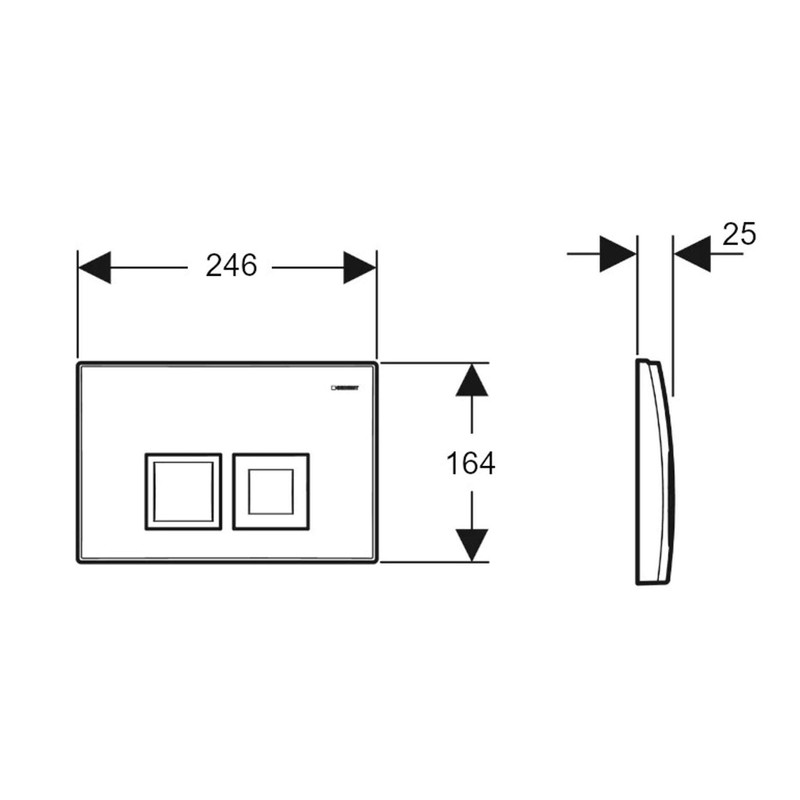 Geberit Delta35 115.135 Flush Flush Plate Matt Chrome