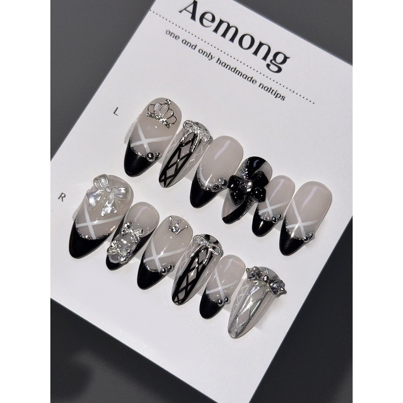 Aemong: Black tiara ballet core - Almond flat fit /