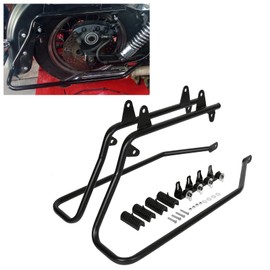 ECOTRIC Saddle Bag Conversion Brackets Support Guard Compatible with Harley Softail 1984-2017 Heritage Springer Fatboy FLSTF FLSTS Bad Boy FXSTSB EFI FLSTFI (Except for Deuce Models) Black