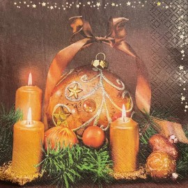 (20) Christmas Decoupage Paper Napkins Candles Ornaments Lot of 20 Luncheons