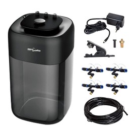 REPTI ZOO 10L Reptile Mister Fogger Terrariums Humidifier Extremly High Pressure Silent Pump Fog Machine Misting Rainforest Sprayer System Tank with 4PCS Nozzles for a Variety of Reptiles/Amphibians