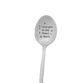 Spoon Gifts for Women Men Coffee Spoons for Husband Wife I Love You to The Moon and Back Spoon for Mom Mother Mother's Day Birthday Gift Tea Spoons for Boyfriend Girlfriend