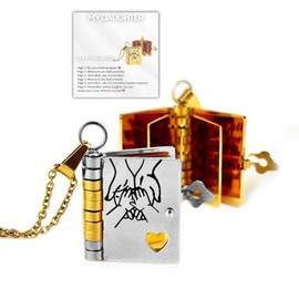 For Daughter - My Incredible Daughter Book Necklace,To My Daughter Necklace from Mom and Dad Openable Multi Layer with 6 Pages of Engraved Information Carries Everlasting Love Pendant Birthday Graduation Jewelry（Gold+Silver）