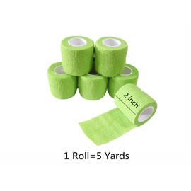 Transun Moo 6 Pack 2" x 5 Yards Self Adhesive Bandage Wrap Breathable Cohesive Vet Wrap for Pets, Elastic Self-Adherent Tape for Sports, Wrist, Ankle (Green)
