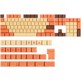 Guffercty kred 136 Keys XDA Profile Keycaps, Dye-sub Custom PBT Keyboard Keycaps 60 Percent with ISO Keys for 60% 65% 75% 96% TKL Mechanical Keyboard (Yellow Flash)