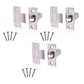 Adjustable Roller Catch Spring Loaded Latch Lock for Internal Doors | Nickel Plated | Pack of 3