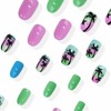 MISUD Press on Nails Short Oval Fake Nails Glossy Glue