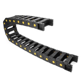 uxcell R55 Plastic Open Type Cable Wire Carrier Drag Chain 25mm x 77mm Internal Size 1M Length for CNC Black
