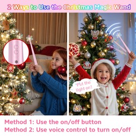 Voice-Controlled Magic Wand for Christmas Tree Lights – Wireless Light Switch Wand Remote with Waterproof Outlet, Magical Christmas Tree Lighting Gift for Kids, Toddlers, Holiday Stocking Stuffers