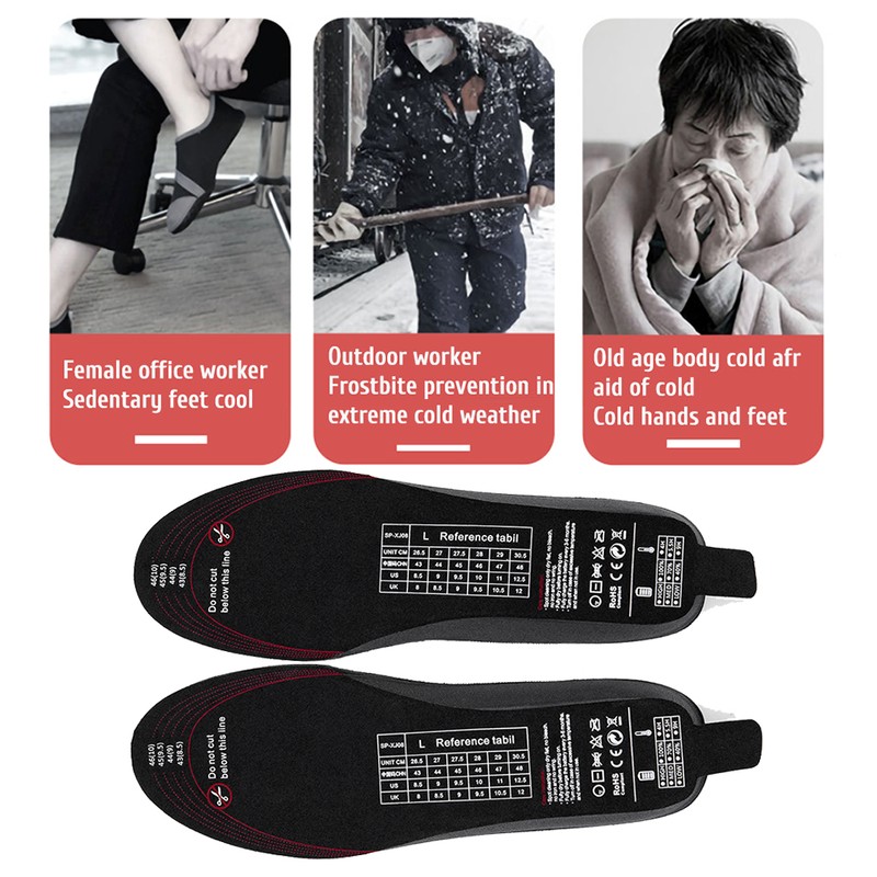 Electric Heated Insoles Rechargeable Winter Foot Warmers with Remote Control