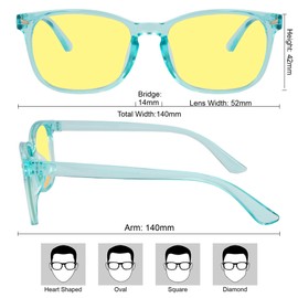 WINTOO Blue Light Glasses for Woman Men | 99% Blue Light Blocking Glasses | Computer Glassess | Night Driving | Gaming | TV Phone Screen Reader Square Frame | Anti Eyestrain & UV Glare Protection