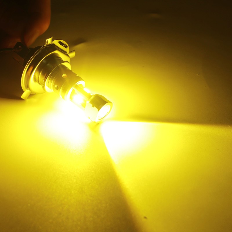 2 Pcs 100W H4 LED Motorcycle Headlight Bulb 360 Degree