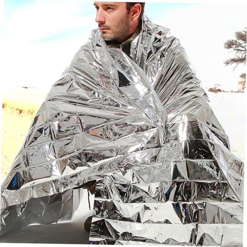 KICHOUSE Camping Blankets Survival Gear Set Reflective Aluminum Foil for