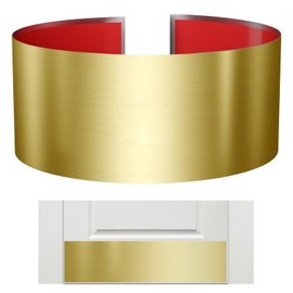 Sanbege Stainless Steel Door Kick Plate, 8" x 30" Door Push Plate, Self Adhesive Kickplate for 32" Doors Interior or Exterior (Brushed Gold)