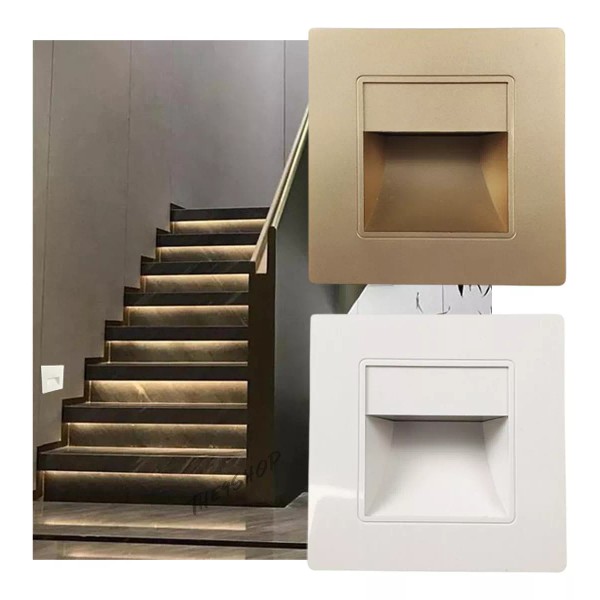 THE9SHOP Lampara Led Escalera Pared Cortesía Empotrable Foco 1.5w