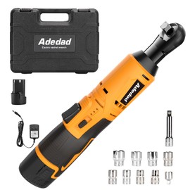 Adedad Cordless Ratchet Wrench Set, 3/8" 12V Battery Powered Ratcheting Wrench Tool Kit with Battery and Charger, Electric Ratchet,40Ft-lbs 400 RPM