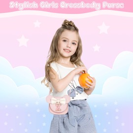 Little Girls Purse, Birthday Gifts for 1 2 3 4 5 6 7 8 9 10 11 12 Year Old Girl, Toddler Purse for Girls 10-12, Toddler Initial Crossbody Bag for Girls, Toddler Girl Purse Gift Ideas (Pink K)