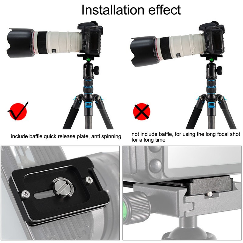 Tripod Quick Release Plate for Arca Swiss Aluminum Alloy 1/4in