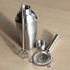 3 Piece Cocktail Shaker Set Kit Stirrer & Strainer Stainless