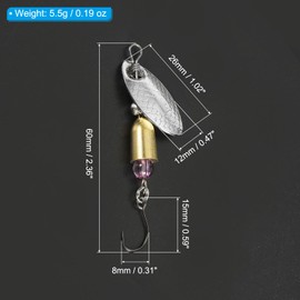 PATIKIL 1/5 oz Fishing Lures Spinnerbait with 2 Tackle Boxes, 10 Pack Single Hook Trout Spinners Casting Fishing Spinner Baits Tackle for Freshwater Saltwater Fishing, Silver Tone