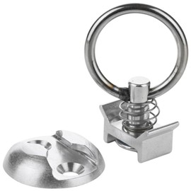 Safetytex Single End Fitting with Lashing Point for Airline Rail - Lashing Plate 20 mm Hole - Fitting with Retaining Point - Perfect for - Load Securing - Fixing Lashing Rail - Pack of 10