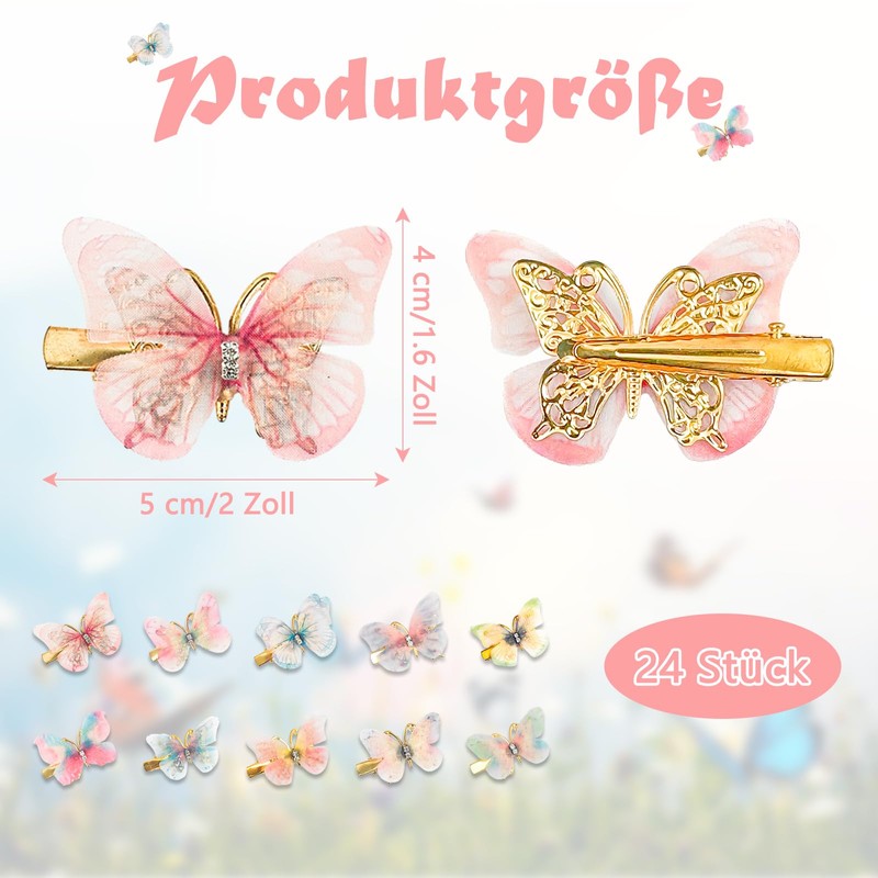 Pack of 24 Hair Clips Girls, Small Hair Accessories, Children