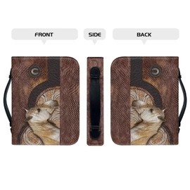 STUOARTE 3D Horse Print Bible Cover Case for Women Girls Pu Leather Bible Tote Scripture Bag Book Protective Bible Carrying Carrier Church Religious Journaling Organizer