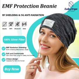 LukyTrge EMF Protection Beanies Cap, Unisex Faraday Hat, Microwave Radiation Blocking Stretch Cap (Color : Black, Size : One Size)