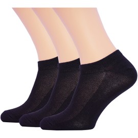 3 Pack Unisex Ultra Thin Breathable Dry Fit Low Cut Running Ankle Socks black white grey color (Black)