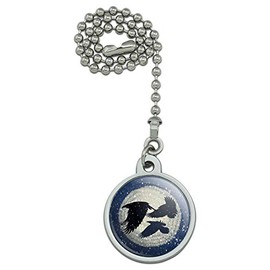 GRAPHICS & MORE Ravens Flying Through Snow Ceiling Fan and Light Pull Chain