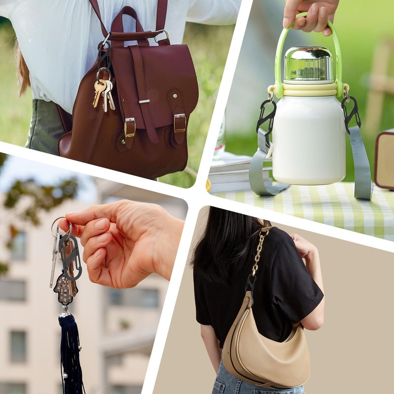 21pcs Zipper Clips Anti Theft 5 Sizes Alloy S Carabiner