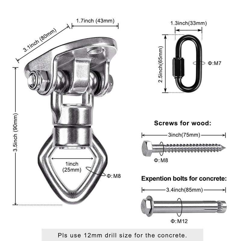 Swing Hanger Ceiling Mount with Double Bearing Hanging Chair Hanger