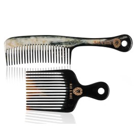 Premium Handmade 100% Oxhorn Anti-static Detangling Styling and Hair Pick Combs Combo Pack for Women & Men