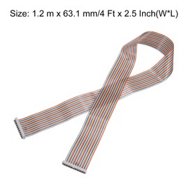 MECCANIXITY IDC Rainbow Wire Flat Ribbon Cable 2.54mm Pitch 50 Pin Connection Line FC Dual Female Gray Connector for DIY Experiment 4 Ft Length 1 Pcs