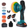 Cordless Car Buffer Polisher w/ 2x2000mAh 21V Batteries, 6 Inch