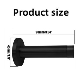 2-Piece Door Stop 304 Stainless Steel Door Stop Bumper Soundproof Door Stop with Soft Rubber Sharp Wall Door Protector Black 3.5 inches (About 9 cm)