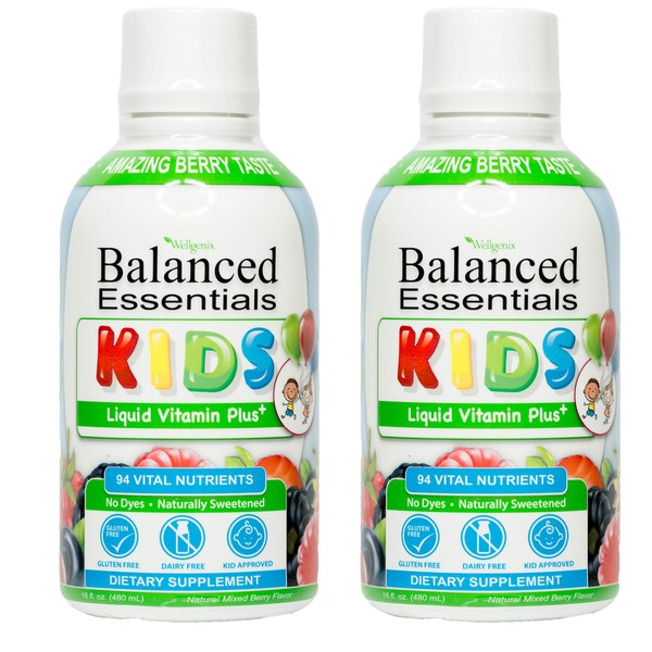 Wellgenix Balanced Essentials Liquid Kids Vitamin - Nutritional Multivitamin for