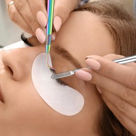 Amabro Wimpernlift und Färbeset, professionelles wiederverwendbares Wimpernlift Werkzeug, Wimpernlift Werkzeug Set aus Edelstahl, Wimperntrennwerkzeug mit Trennkamm